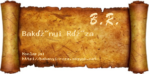 Bakányi Róza névjegykártya